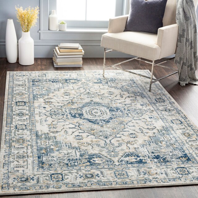 LIVABLISS Jolie-Vintage Traditional Boho Rug 160 x 220 cm Grey Blue Brown Black