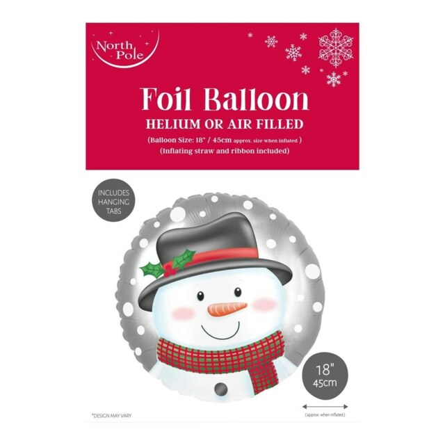 "Pack of 6 18"" Snowman Head Christmas Foil Balloons"