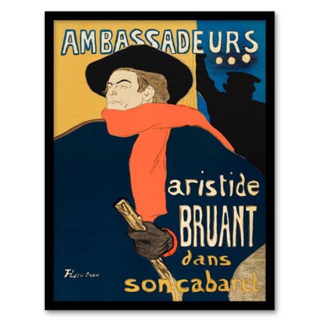 Toulouse Lautrec Framed Wall Art Print Ambassadeurs Aristide Bruant Home Décor