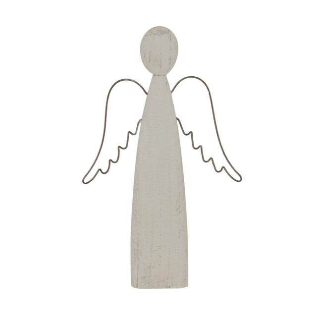 Hill Interiors White Washed Angel Christmas Decoration White White/Black L 1