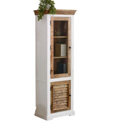 Milano Solid Mango Wood Bookcase White Multi