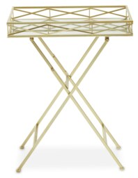 Jolie Rectangle Gold Tray Table Gold