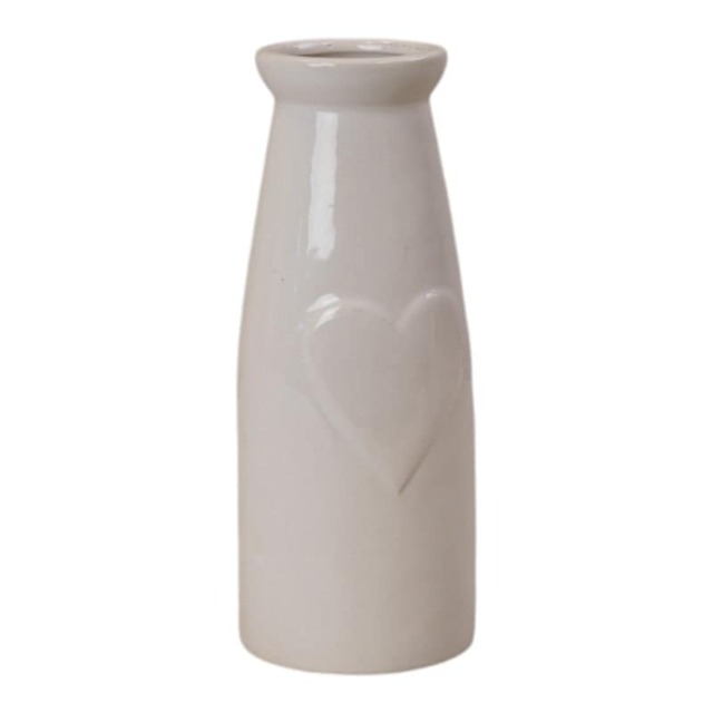 White Ceramic Heart Bud Vase