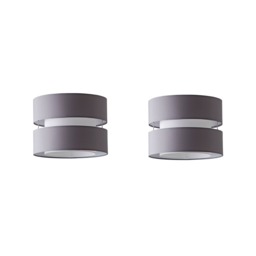 ValueLights Sophia Pair of Small Grey 2 Tier Ceiling Shades Grey
