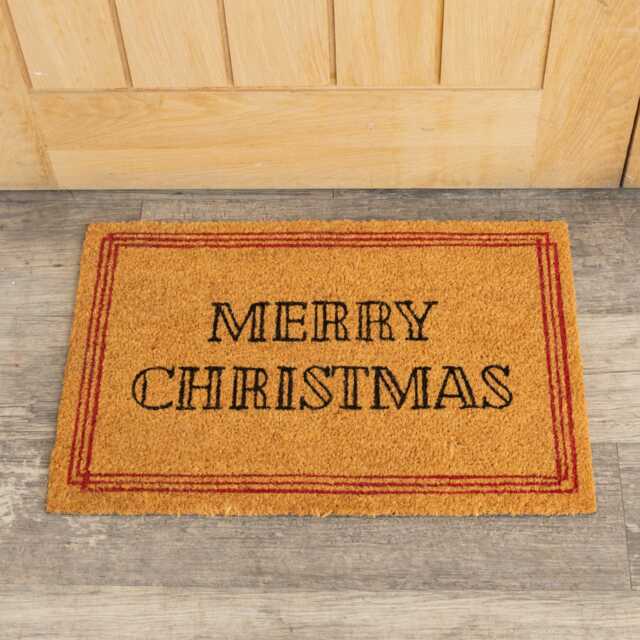Red & Natural Coir “Merry Christmas” Door Mat - 40cm X 60cm