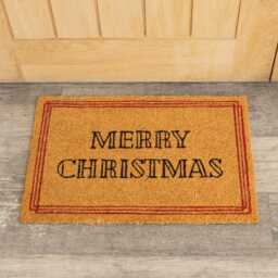 Red & Natural Coir “Merry Christmas” Door Mat - 40cm X 60cm