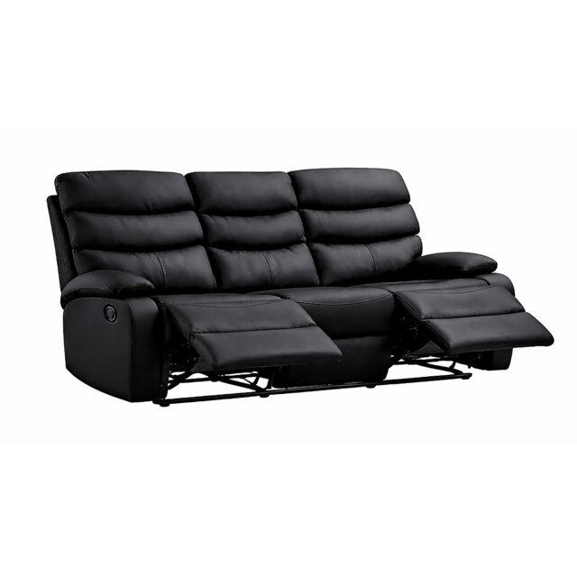 Kidsaw, 3 Seater Recliner Sofa, Black