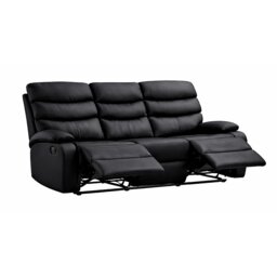 Kidsaw, 3 Seater Recliner Sofa, Black