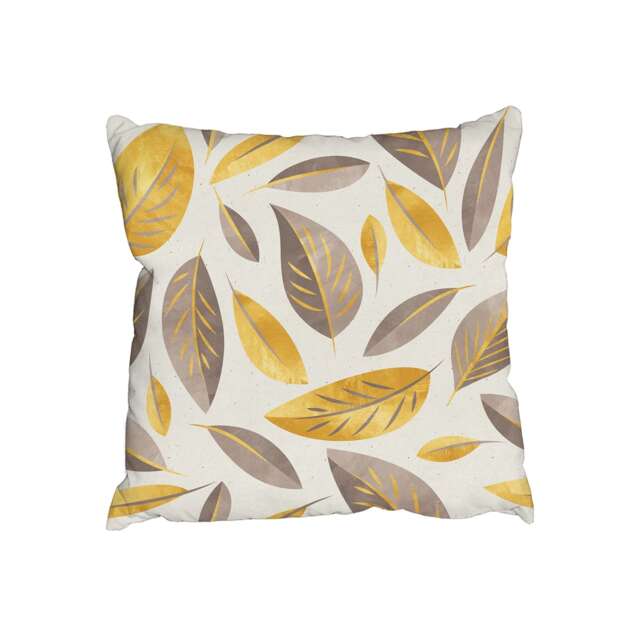 Cushions - Botanical gold and purple leaf (Cushion)