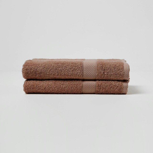 Homescapes Turkish Cotton Bath Towel Set of 2 - Chocolate Brown Bath towel 2