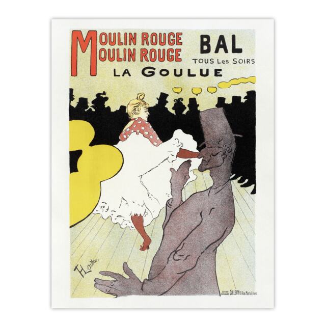 "Moulin Rouge La Goulue Vintage Wall Art Print Toulouse Lautrec 24x32"""