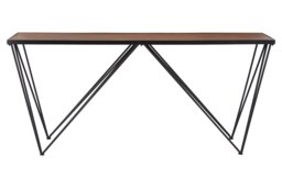 Orsina Rectangular Console Table, Metal and Wood Console Table, Industrial Console Table, Wood Top Console Table