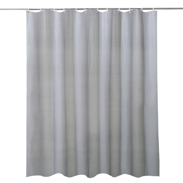 PEVA Plain Mould & Mildew Resistant Shower Curtain with 12 Hooks - 180x180cm