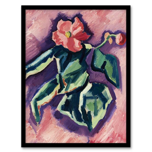 "Pink Begonias Abstract Painting Hartley Framed Wall Art Print 12X16"""