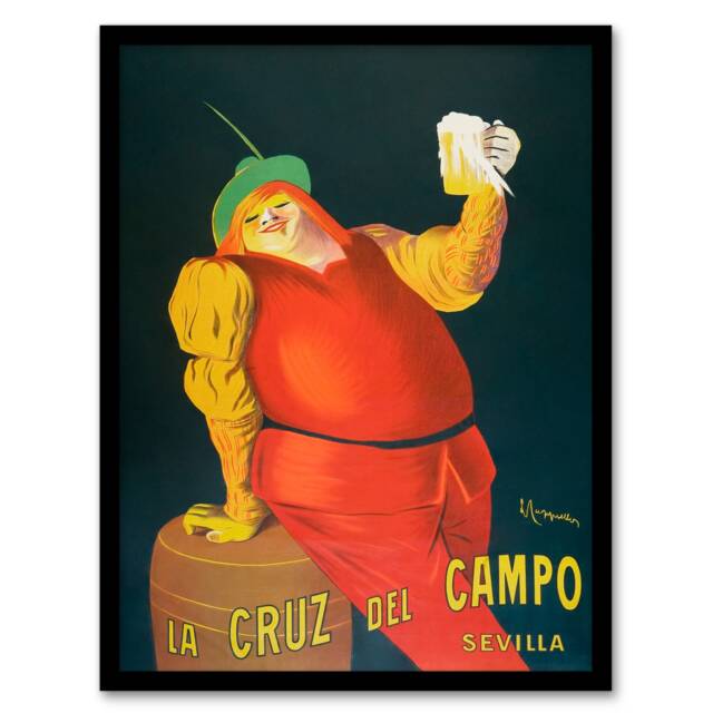Leonetto Cappiello Framed Wall Art La Cruz del Campo Beer Vintage Advert