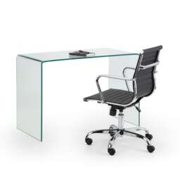 Signature Montrose Desk with Executive Calder Office Chair in Clear Glass