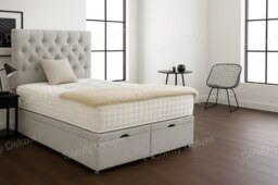 End Opening Ottoman Divan Bed Set Silver Linen 3ft Single