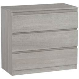 HOMCOM Chest of Drawers, 3 Drawer Storage Cabinet Unit for Bedroom, Grey Grey