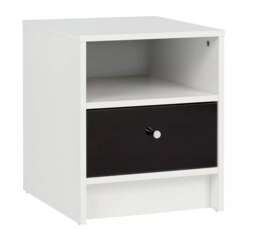 Malibu Compact Bedside Cabinet with Side Table Storage White White & Set of 1 1