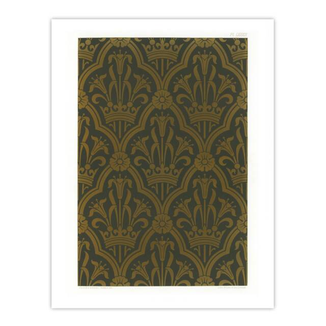 "Lily and Crown Art Deco Pattern Audsley Huge Wall Art Poster Print 24X32"""
