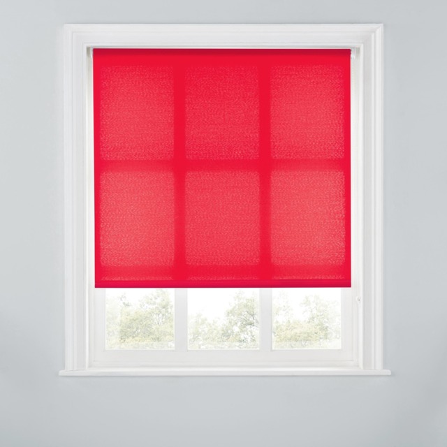 A.Unique Home Premium Trimmable Daylight Roller Window Blind - Light Filtering Fabric - 3FT - RED - 90CM (W) x 170CM (L)