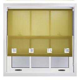 FURNISHED Daylight Roller Blinds with Large Eyelets Cut to Size Sheer Fabric Green Green (W) 240cm x (L) 165cm