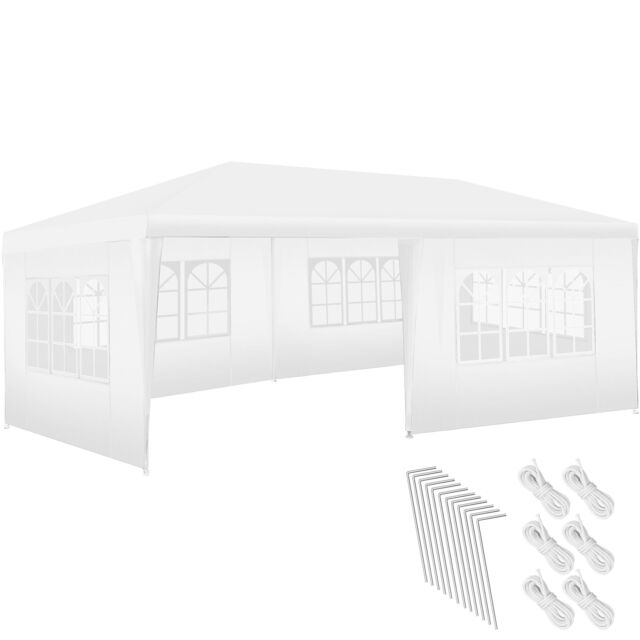 Gazebo Novara with 5 side panels, water-resistant, 6x3m White white 600 x 300 x 250 cm 1