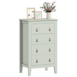 HOMCOM Bedroom Chest of Drawers, Modern 4 Drawer Dresser, Green Green