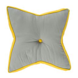 Homescapes Grey and Yellow Star Floor Cushion Grey Grey & Yellow 48 x 70 cm