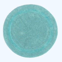 Homescapes Luxury Reversible Round Bath Mat - Aqua Blue Aqua