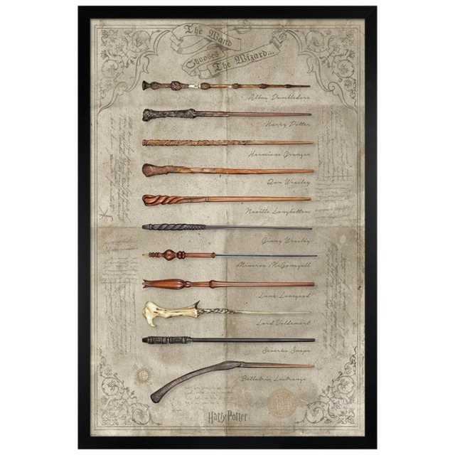 Black Wooden Framed Harry Potter The Wand Chooses The Wizard Maxi Poster Multi