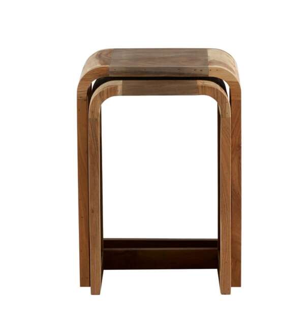 Aspen Nest of 2 Tables - Metal - Wood - L35 x W40 x H55 cm