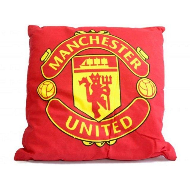 Manchester United FC Crest Filled Cushion - Red/Yellow - One Size