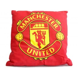 Manchester United FC Crest Filled Cushion - Red/Yellow - One Size