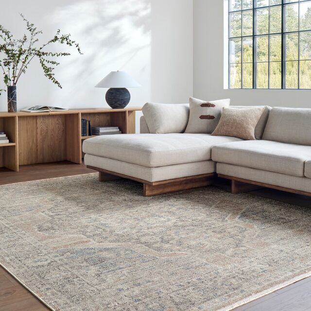 LIVABLISS Galey Alix Maria Elena-Vintage Traditional Boho Fringe Rug 160 x 213 cm Brown Blue Beige