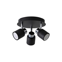 ValueLights Benton Black Round Ceiling Spotlight and Warm White Bulbs