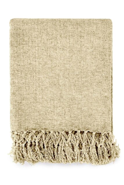 Darcy Tassel Natural Blanket/Throw Cream