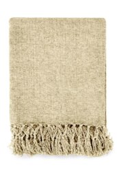 Darcy Tassel Natural Blanket/Throw Cream