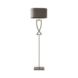 ValueLights Katniss Brushed Chrome Floor Lamp Oval Shade and Bulb