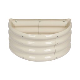 Harbour Housewares Raised Garden Bed - Ivory Semi-Circle Bottomless Galvanised Steel Metal Planter Box 60 x 30cm