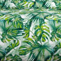 Velosso Tropical Leaf Printed Cotton Blend Duvet Cover and Pillowcase Set Green King