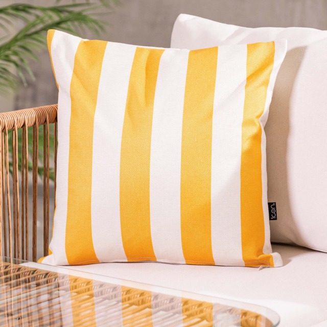 Cushion 43x43 Kyoto Fabric, Stripe, Yellow