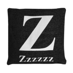 Words 'Zzzzzz' Black Cushion Black