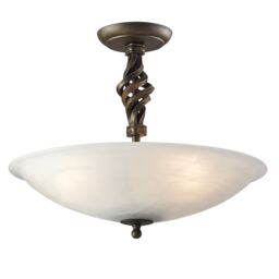 Pembroke 3 Light Semi Flush Ceiling Light Black, Gold, E14