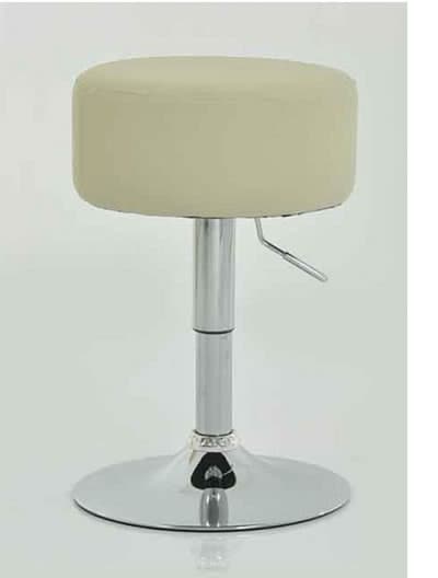 Low Bar Stool - Cream Height Adjustable White Cream
