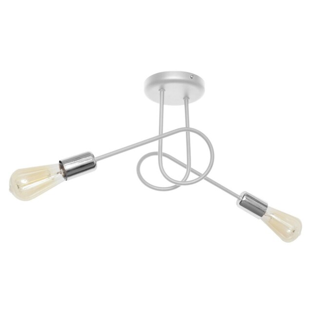 Oxford Multi Arm Semi Flush Ceiling Light White, Chrome 38cm