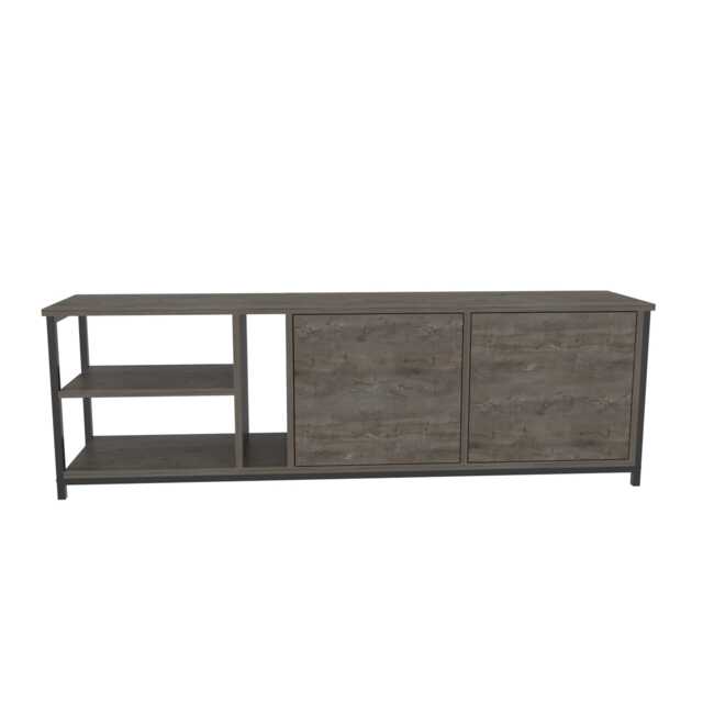 Decorotika Primrose TV Unit for TV's up to 72 inches with Cabinets and Open Shelves