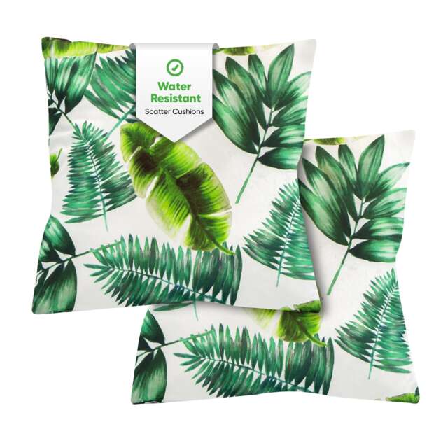 Gardenwize Botanical Green Palm Scatter Cushions Outdoor (Pair)