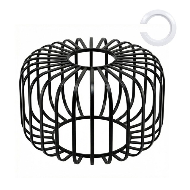 Emitto Industrial Ceiling Pendant Light Shade Black Metal Cage Lamp Shade 28.5cm