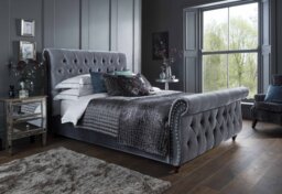 Montana 5ft Kingsize Grey Fabric Bed Frame Grey King